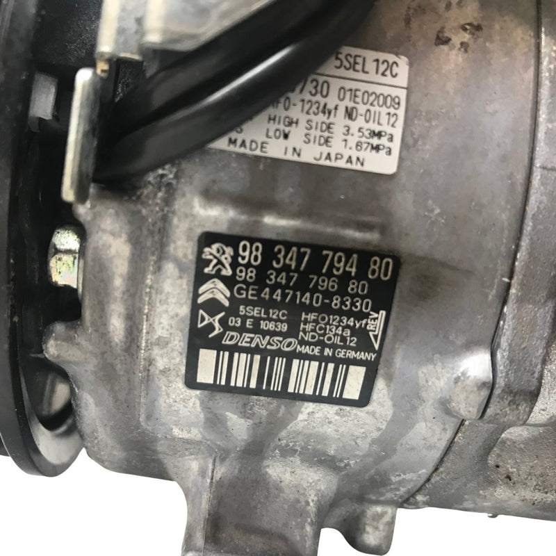 Citroen Peugeot 3008 C5 AirCross 1.5L Diesel YH01 A/C Air Con Pump 9834779480 - Dragon Engines LTD