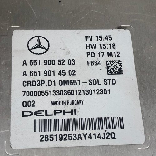 Mercedes / 2.2L Diesel / 2017 / Engine Control Module / A6519014502/A6519005203 - Dragon Engines LTD