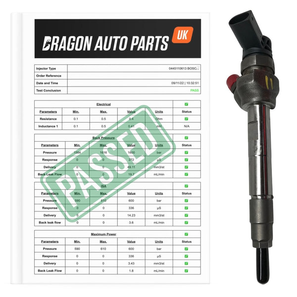 Tested BMW/Mini/Toyota 1-2-3 Series B47 Fuel Injector 8514146/0445110613 - Dragon Engines LTD