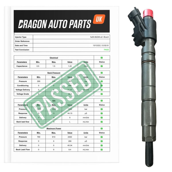 Tested Range Rover 3.0L Diesel 306DT Fuel Injector FW93-9K546-AB / 0445117053 - Dragon Engines LTD