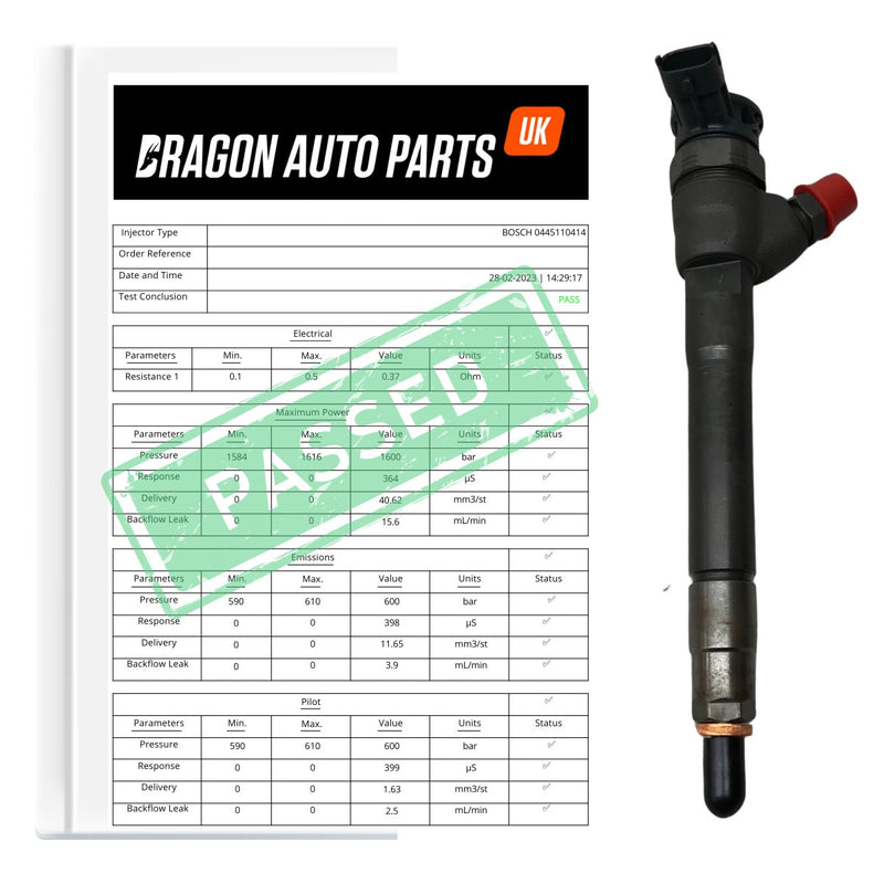 Tested Renault 1.6 Diesel R9M408 Fuel Injector H8201055367 / 0445110414 - Dragon Engines LTD